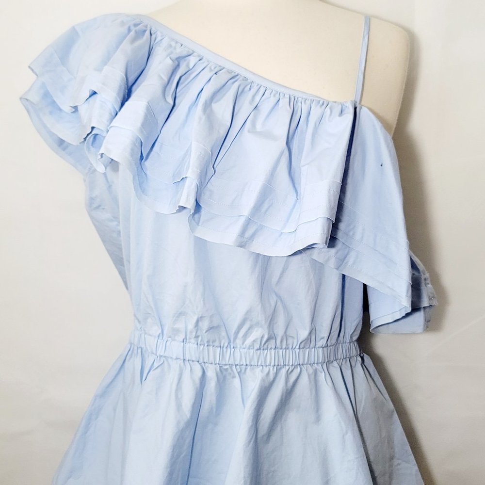 H&M Flutter Sleeve Blue Shirt Size 12 NEW